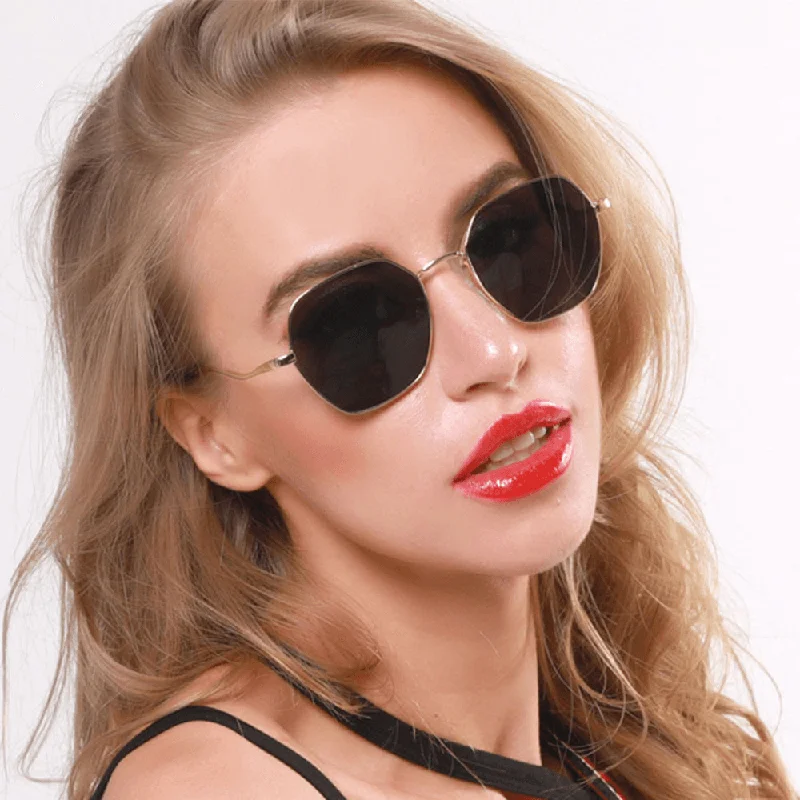 Retro Glasses for Throwback Style -Women Irregular Shape Polygon UV Protection Fashion Sunglasses