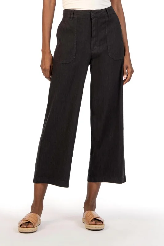 Cropped Wide Leg Pants for Trendy -Topaz Wide Leg Pants In Black