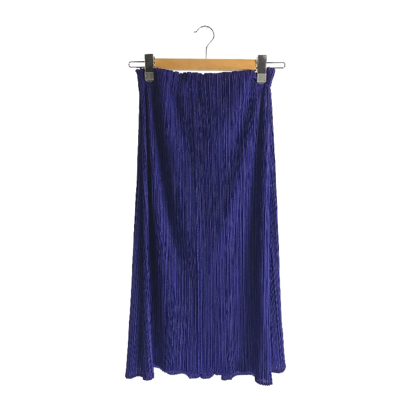 Luxury skirts with intricate embroidery accents -PLEATS PLEASE ISSEY MIYAKE/Skirt/1/BLU/Polyester/Plain