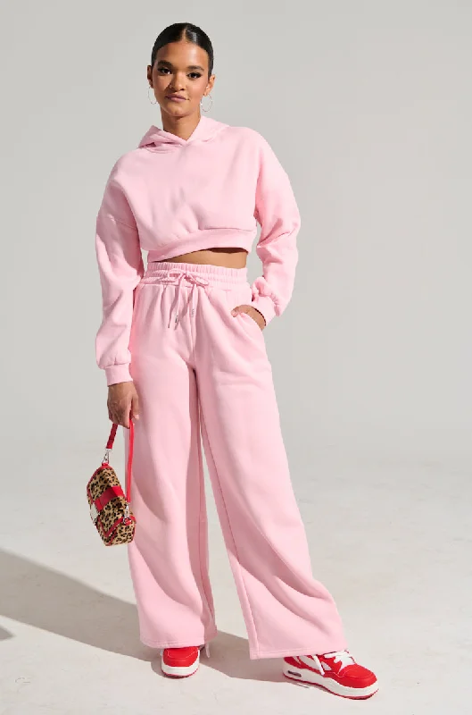 Wide Leg Pants for Anniversary Dinners -LOVER WIDE LEG SWEATPANT