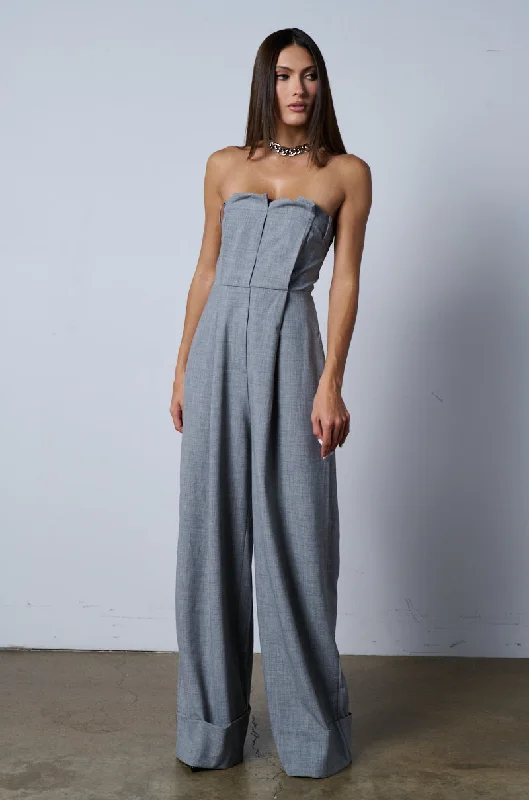 Wide Leg Pants with Contrast Stitching -SHE MEANS BUSINESS WIDE LEG JUMPSUIT