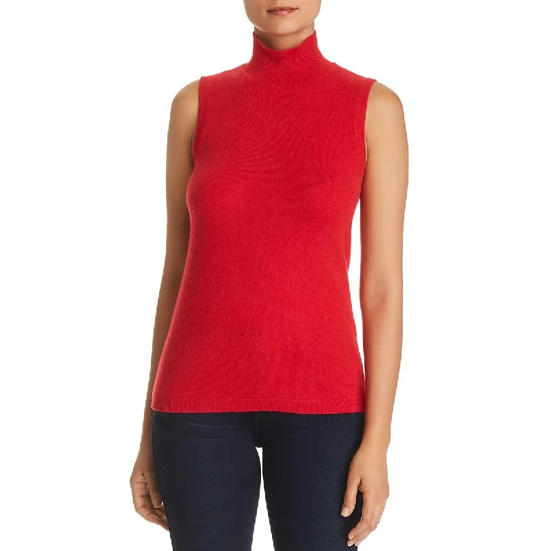 Valentine's Day Sweaters for Romantic Look -Private Label Womens Cashmere Sleeveless Turtleneck Sweater