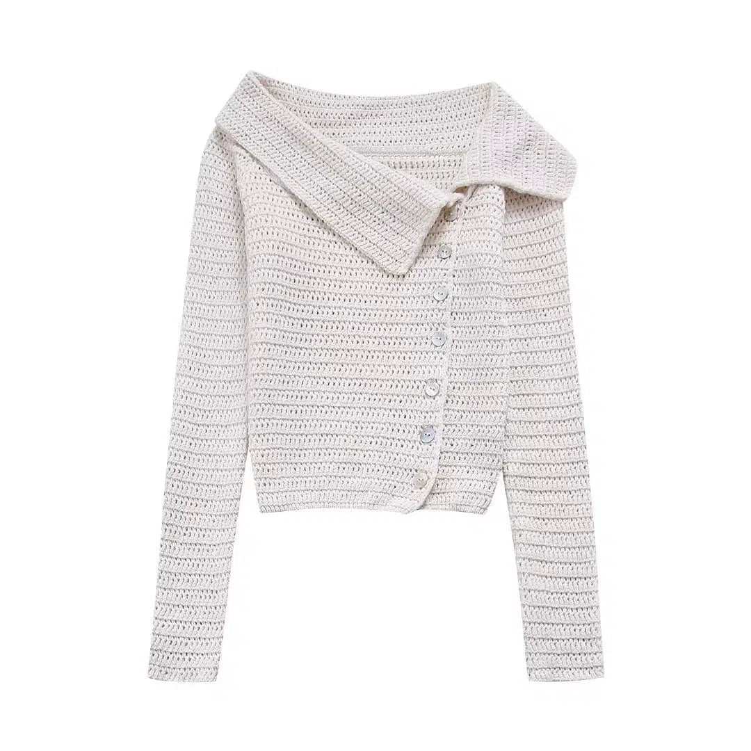 Raglan - Sleeve Sweaters for Comfort -Asymmetrical Knit Cardigan Sweater