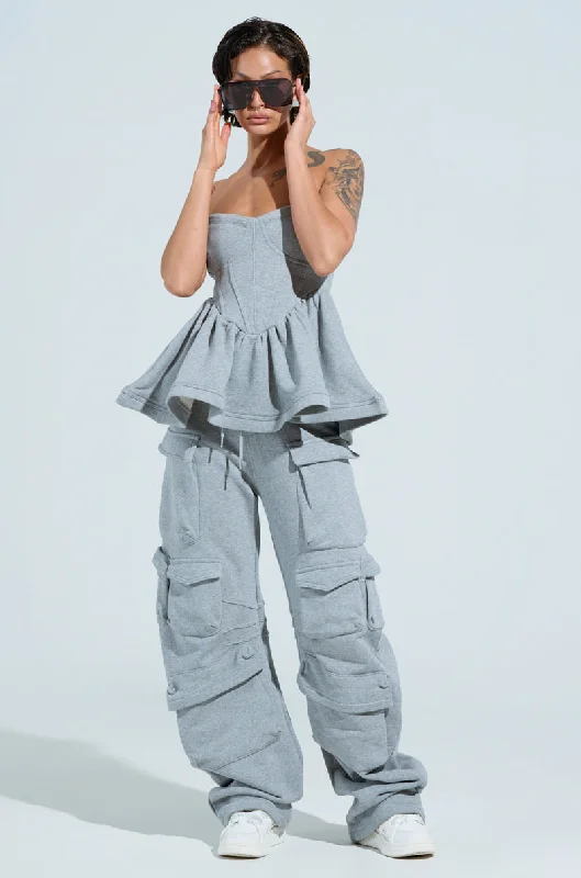 Wide Leg Pants for Travel Adventures -MAYBE NEXT YEAR CARGO WIDE LEG JOGGER