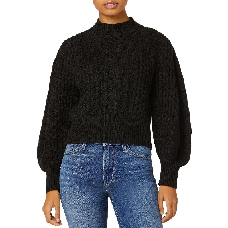 Wrap Sweaters for Adjustable Fit -Joe's Womens Renna Merino Wool Cropped Mock Turtleneck Sweater