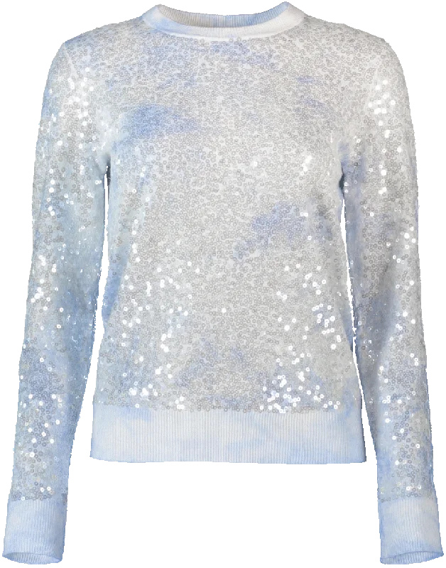 Belted Sweaters for Defined Waist -Paillette Tie Dye Sweater