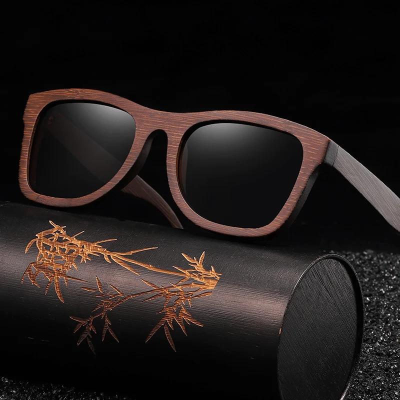 Rectangular Glasses for Business Style -Bamboo Wood Sunglasses Wooden Retro Polarized