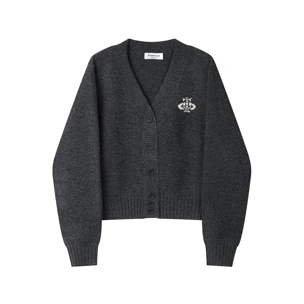 Non - Itchy Sweaters for Sensitive Skin -Embroidery Knit Cardigan Sweater