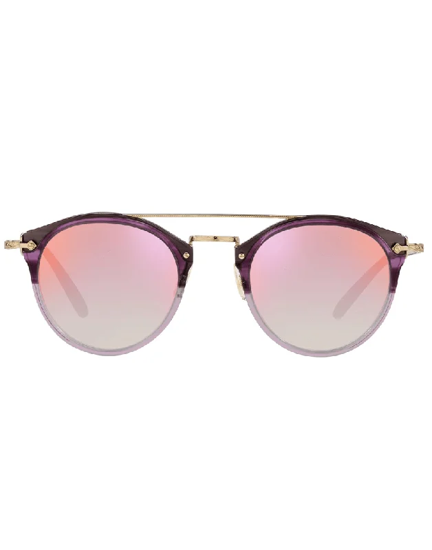 Round Sunglasses for Retro Vibe -Remick Jacaranda Gradient Pink Sunglasses