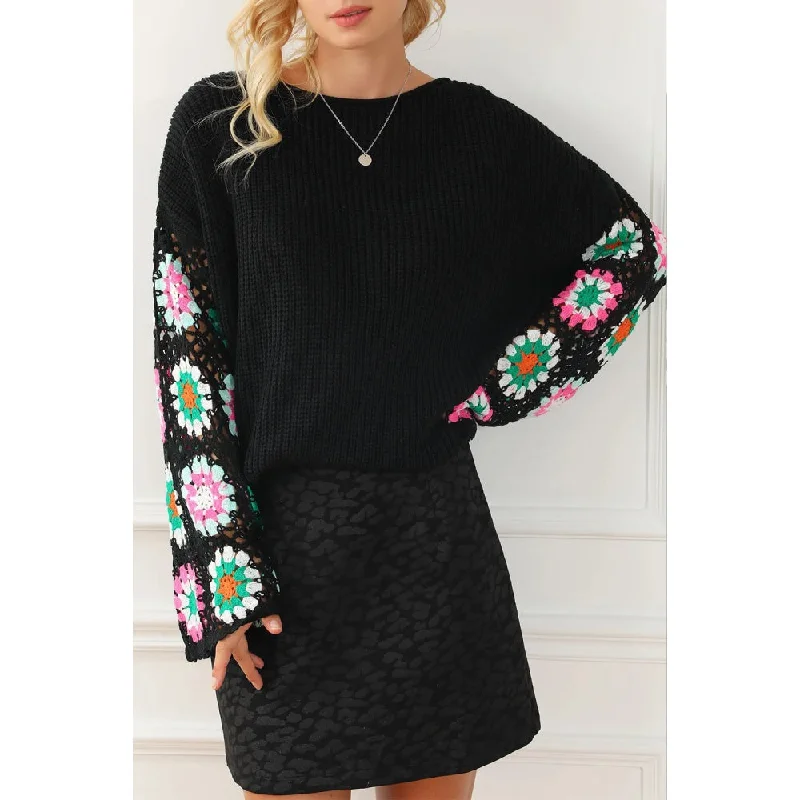 Plus - Size Sweaters for Curvy Women -Sugar & Lace Womens Floral Crochet Sweater - SL2723676-2