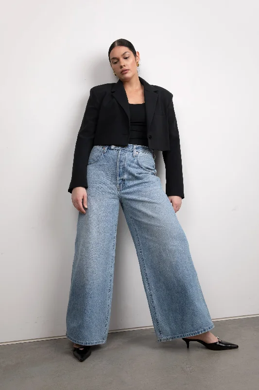 Wide Leg Pants for Anniversary Dinners -EXTRA BAGGY WIDE LEG UTILITY JEAN