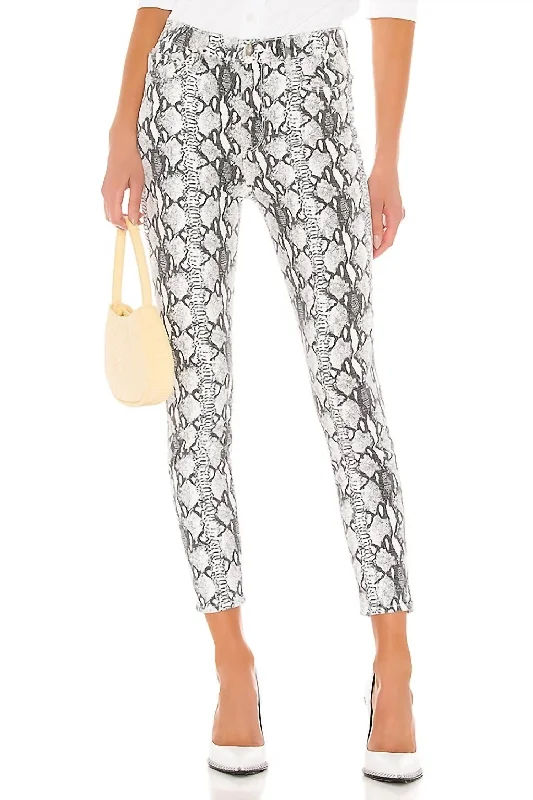 Ali High Rise Cigarette Pant In Gris Multi