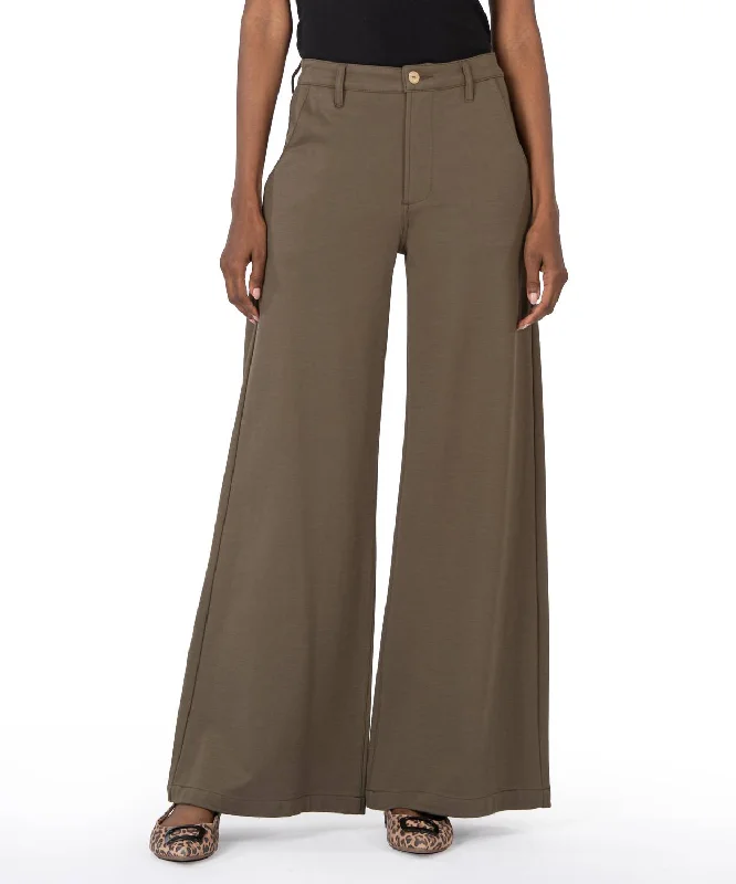 Wide Leg Pants for Cultural Events -Meg Wide Leg Pants In Olive