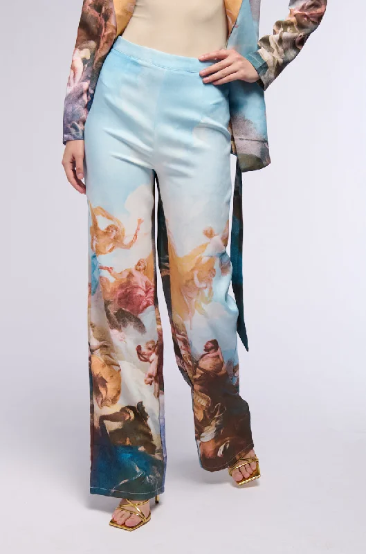 Cargo Wide Leg Pants with Pockets -LOOK UP PRINTED WIDE LEG TROUSER