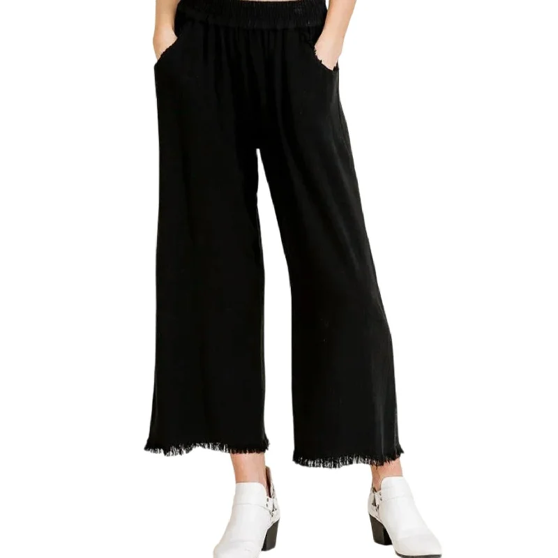 Wide Leg Pants for School Days -Tamika Wide Leg Pants In Black