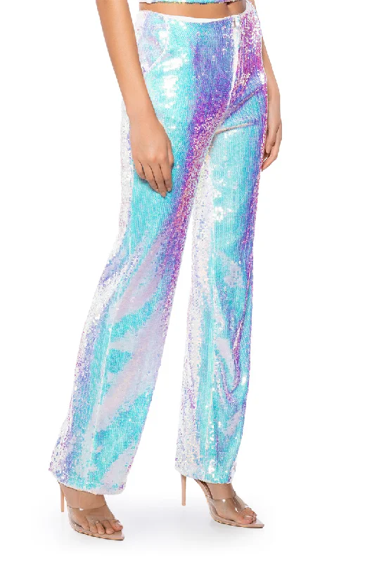 Wide Leg Pants for Cycling Tours -IRRESISTABLE GIRL SEQUIN WIDE LEG PANT