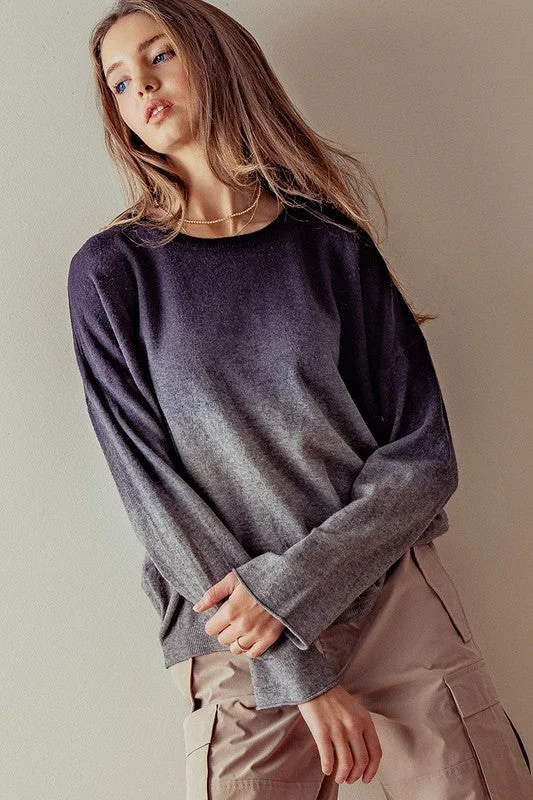 Solid Color Sweaters for Simple Elegance -Slouchy Round Neck Sweater