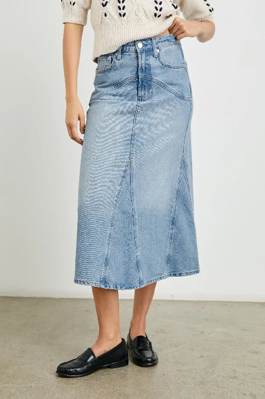 Classic skirts with subtle texture weave -DEL REY SKIRT - ORIGINAL BLUE