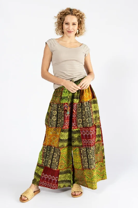 Long Wide Leg Pants for Full Length -Asher Pants - Lime