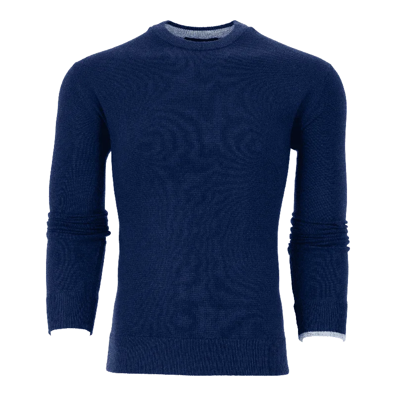 Hooded Sweaters for Added Protection -Tomahawk Cashmere Crewneck Sweater (Maltese Blue)