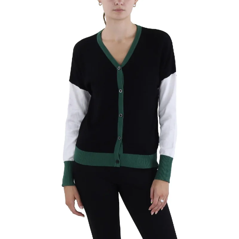 Party - Wear Sweaters for Special Occasion -Yal Womens Contrast Trim Colorblock Cardigan Sweater