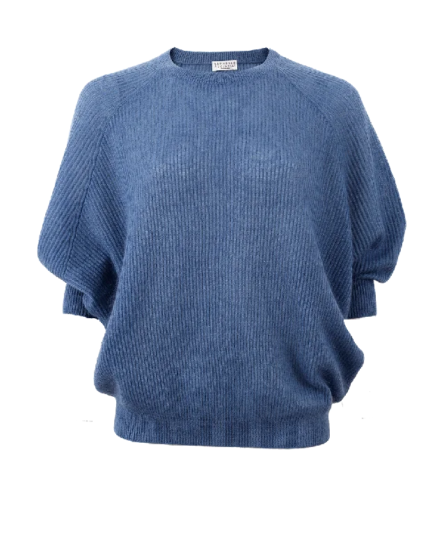 Long - Length Sweaters for Elegant Drape -English Ribbed Sweater