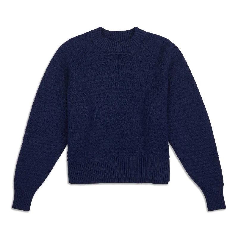 Office - Appropriate Sweaters for Work -Texture Play Crew Sweater