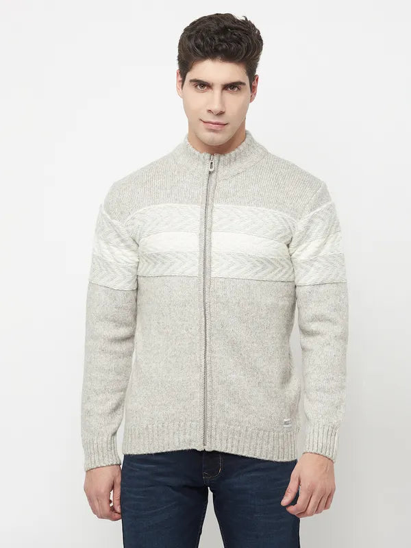 Lace - Trimmed Sweaters for Feminine Detail -Men Natural Melange Sweaters