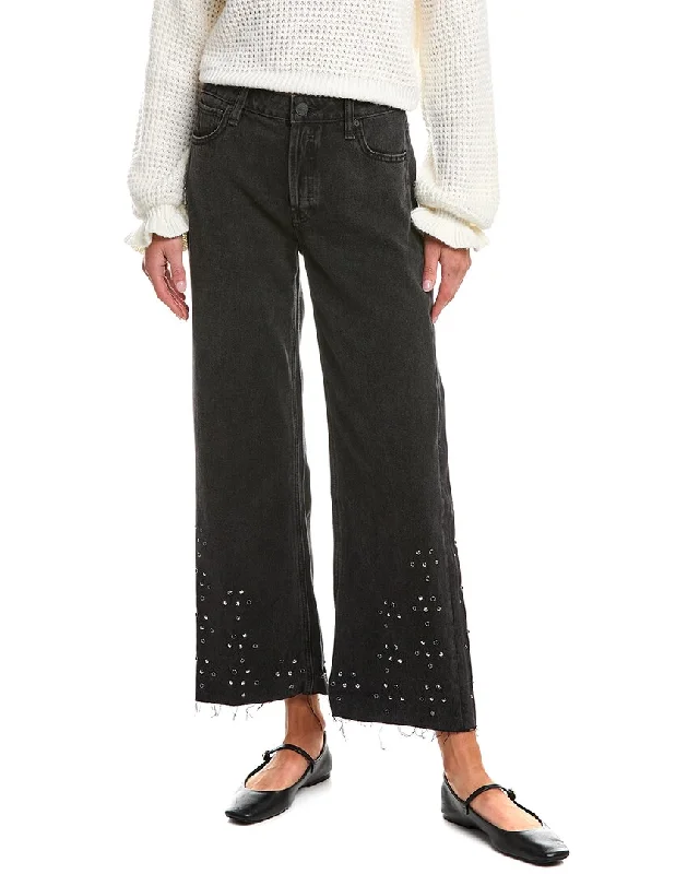 HUDSON Jeans Rosalie Black Glitter Wide Leg Jean