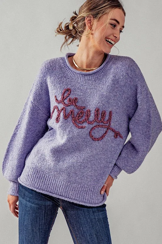 Round Neck Sweaters for Casual Comfort -Be Merry Sweater