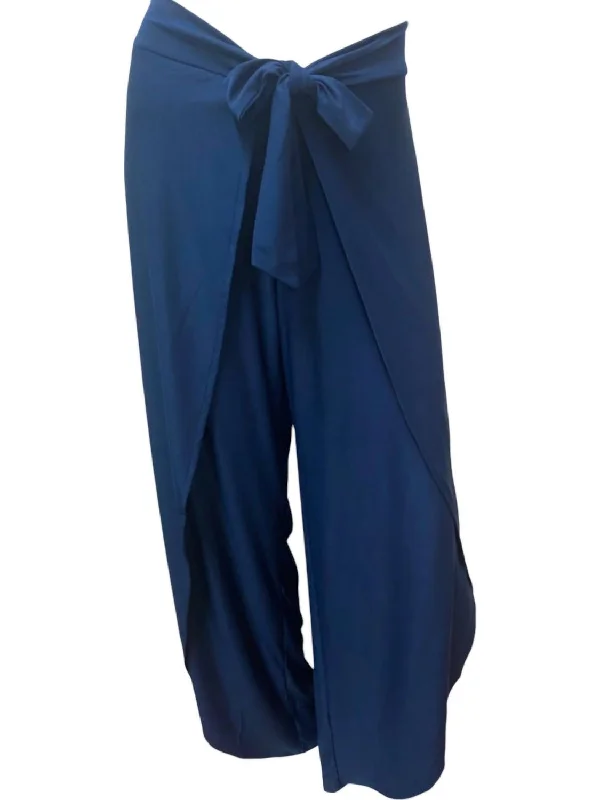 Women's Wrap Front Pants In Navy