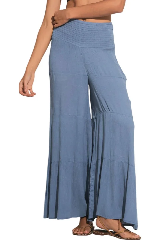 Wide Leg Pants for Running Activities -Rome Wide Leg Pants In Deep Blue