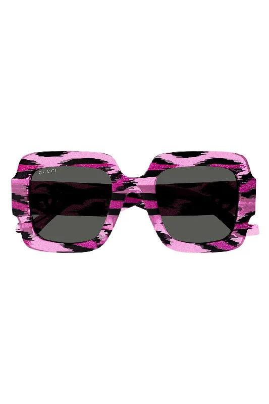 Anti-scratch Glasses for Longevity -Square Frame Sunglasses - Fuchsia Leopard