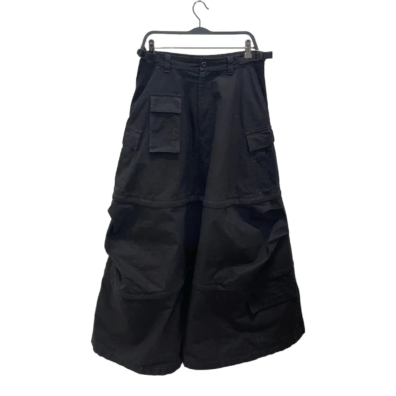 Cute pleated skirts for youthful school outfits -BALENCIAGA/Long Skirt/36/Cotton/BLK/CONVERTIBLE RIPSTOP SKIRT