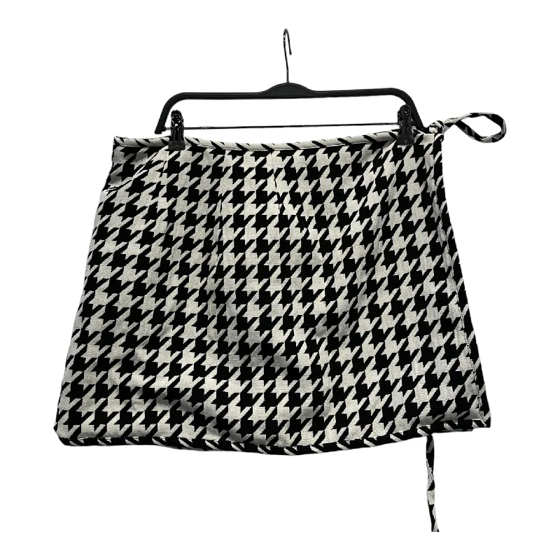 Vintage pencil skirts for nostalgic chic -OFF-WHITE/Skirt/38/Houndstooth Check/Polyester/WHT/