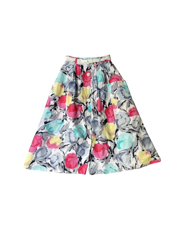 Ruffled maxi skirts for boho summer flair -Vintage Flower Skirt