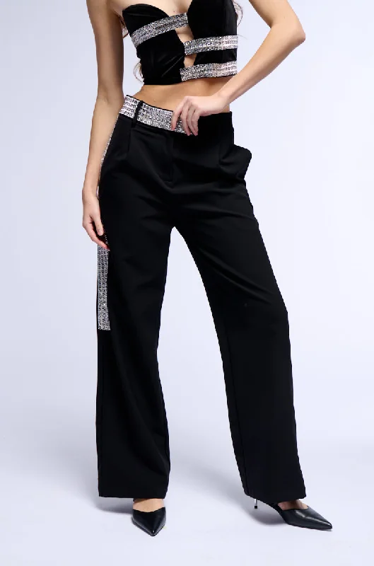 Wide Leg Pants for Travel Adventures -ALL NIGHT DREAM WOVEN WIDE LEG TROUSER