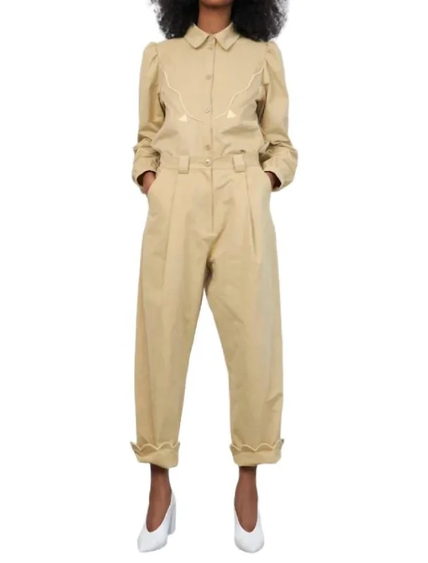 Wide Leg Pants for Indoor Gatherings -Saja Wide Leg Pants In Soft Sand