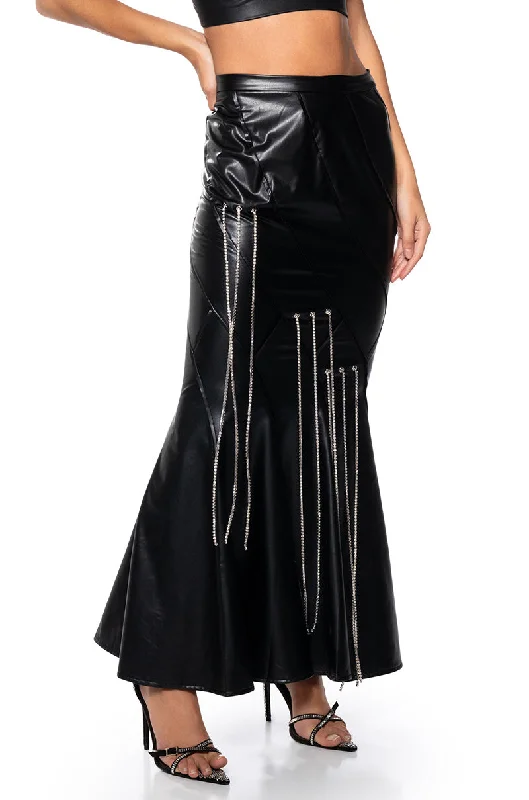 Durable skirts with reinforced seam strength -FRONT ROW EMBELLISHED MAXI SKIRT