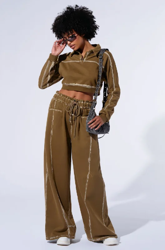 Wide Leg Pants with Ruffles -STREET TALK WIDE LEG PANT