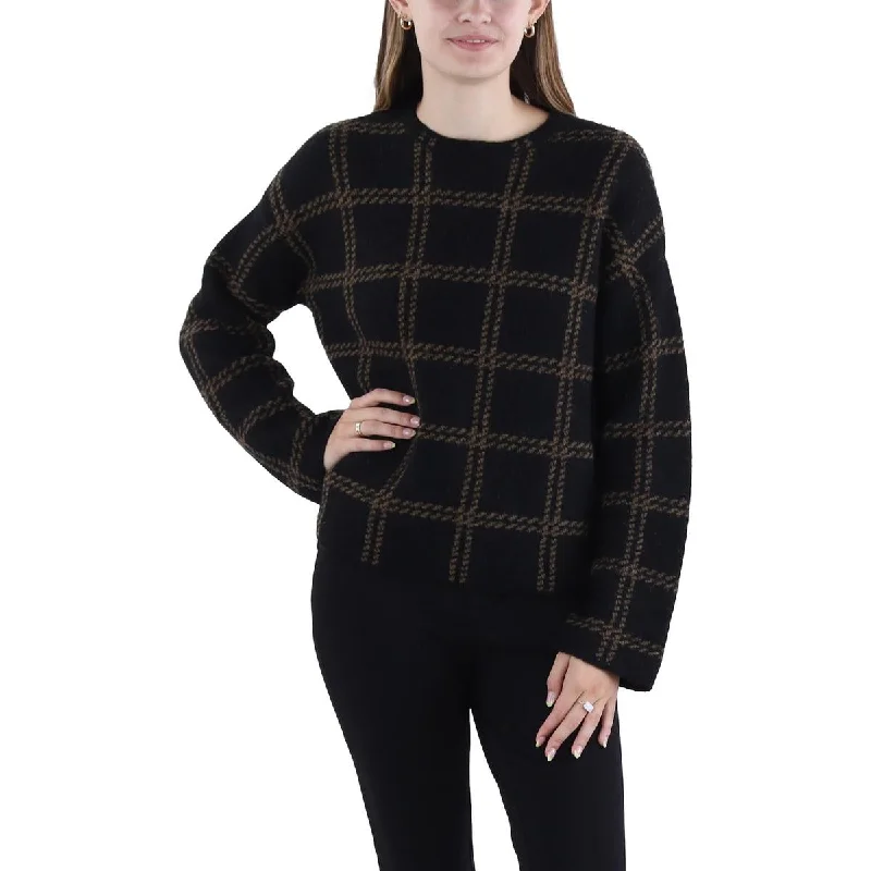 Halter Neck Sweaters for Stylish Look -Vince Womens   Cashmere Plaid Pullover Sweater