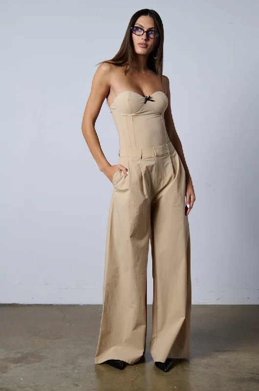 Long Wide Leg Pants for Full Length -BUSINESS AS USUAL WIDE LEG JUMPSUIT