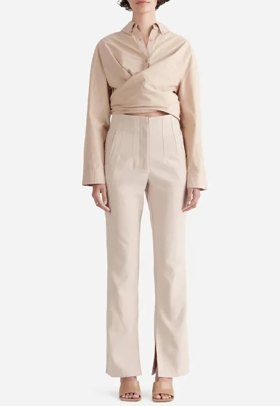 Halle Split Leg Pant In Cream