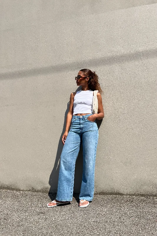 Wide Leg Pants with Beads -WIDE LEG JEAN