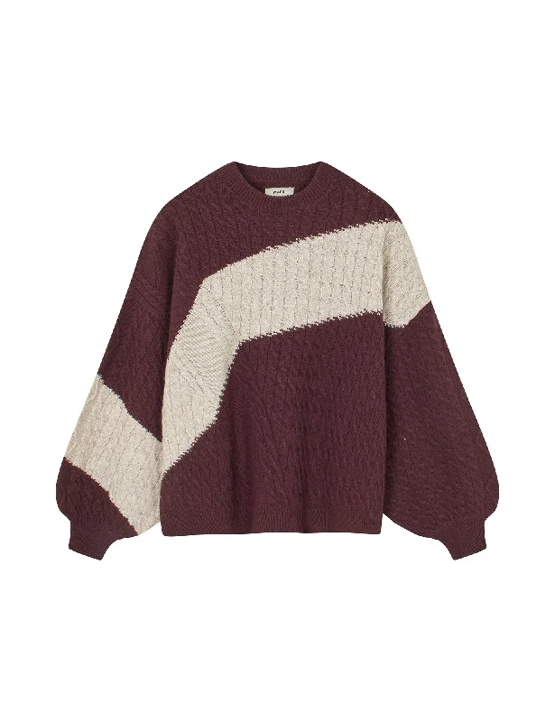 Mohair Sweaters for Soft Texture -Recycled Wool Mix Rokko Block Sweater, Sassafras/Incense