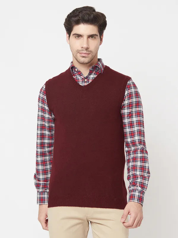 Buttons - Down Sweaters for Classic Style -Men Wine Sweaters