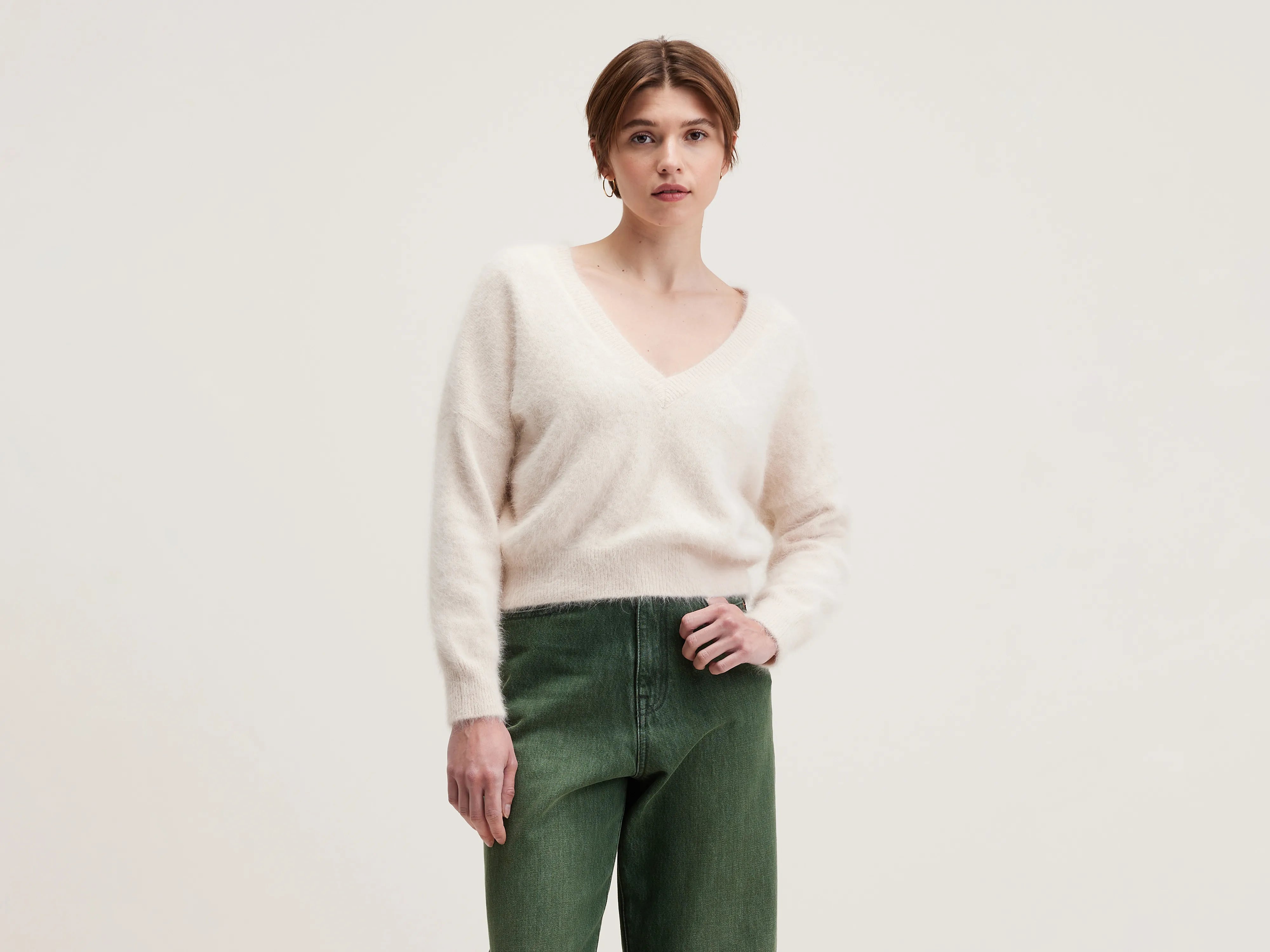 Casual - Wear Sweaters for Weekend -Datev angora-blend sweater (242 / W / PARCHEMIN)