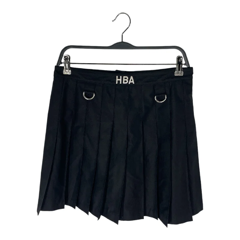 Trendy skirts with asymmetrical hem lines -HOOD BY AIR./Skirt/L/Cotton/BLK/PLEATED SIRT W D RINGS