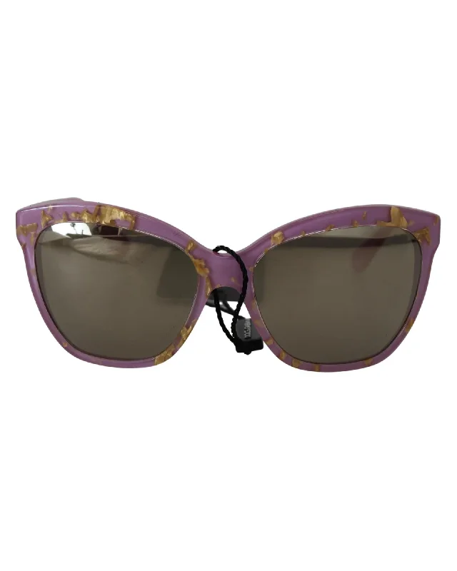 Printed Glasses with Patterns -Dolce & Gabbana DG 4294 Cat Eye Sunglasses - Purple with Gold Flakes