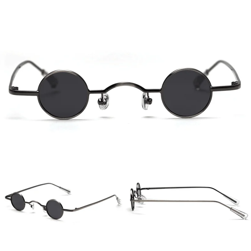 Anti-reflective Glasses for Better Vision -Retro Super Small Frame Concave Shape round Frame Sunglasses Women